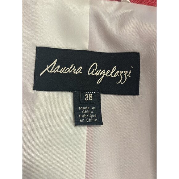 Claudia Angelazzi Red Tailored Short Sleeve Blazer Jacket Size 38 Linen Cotton - Picture 6 of 9